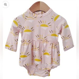 2/$15 Spearmint Love Long Sleeve Skirted Bodysuit Pink Suns